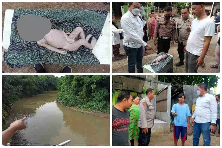 Gambar Sesosok jasad bayi di aliran sungai Cileungsi Leuwi Bunyamin, Kecamatan Cileungsi Kabupaten Bogor Pada Rabu pagi tanggal 18 Januari 2023, (Azis /bogor times)