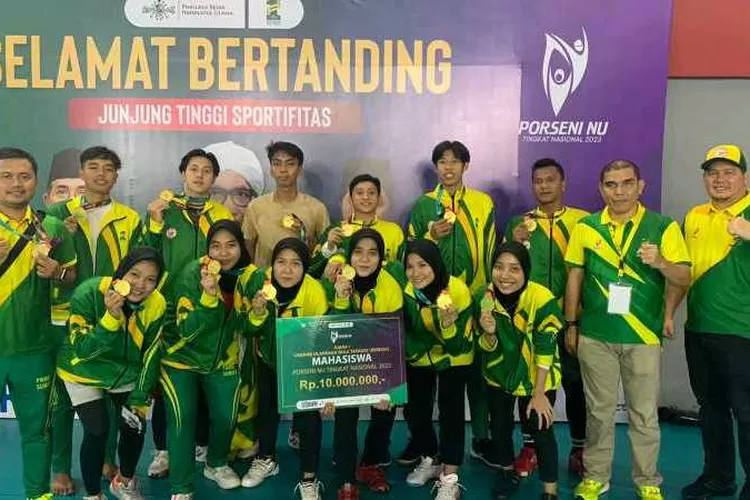 Tim bulutangkis kategori mahasiswa Sumatera Utara raih medali emas usai kalahkan DKI Jakarta di Porseni NU (istimewa LTN PBNU)