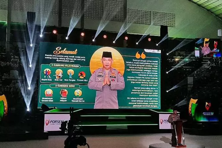 Kapolri Jenderal Pol Listyo Sigir Prabowo saat menutup Porseni NU 2023 (Endang Kusumastuti)