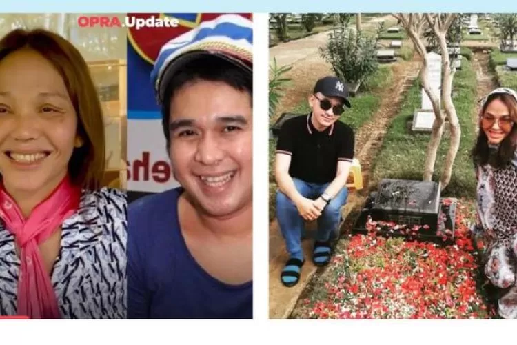 Bunda Corla dan Ruben Onsu ziarah ke makam Olga Syahputra. (Instagram/ @corla_2 )