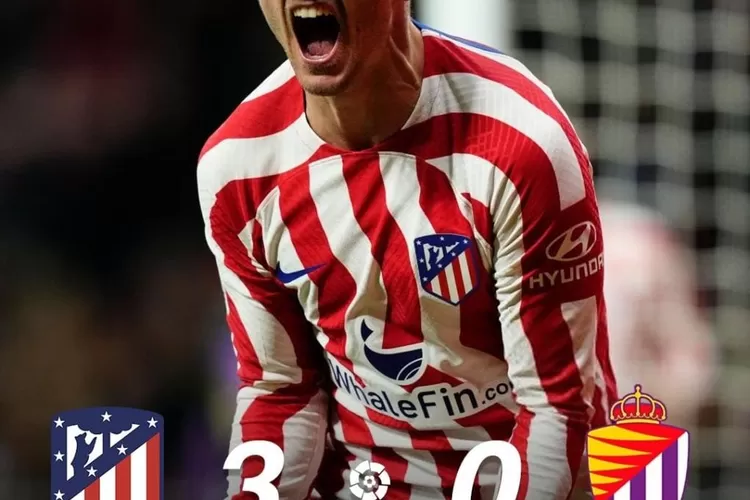 Griezmann, pemain Atletico Madrid saat diturunkan pada laga kontra Real Valladolid, Minggu (22/1/2023) dini hari. 