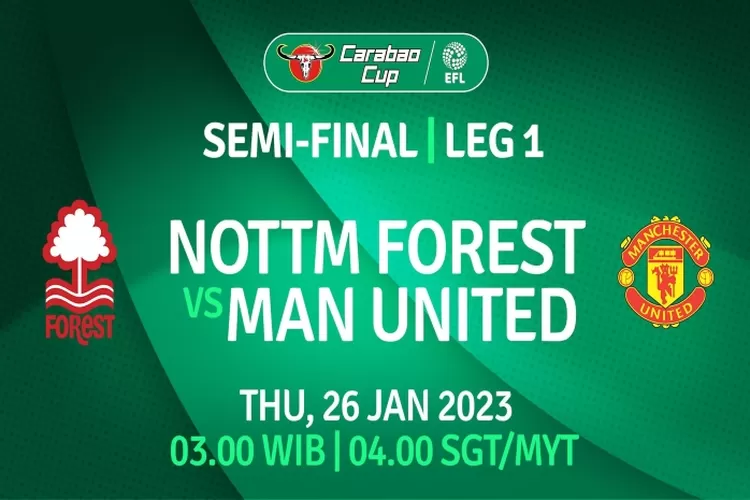 Link nonton live streaming Nottingham Forest vs Manchester United di EFL Cup (Mola TV)