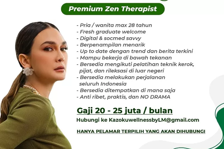 Artis Luna Maya Buka Lowongan Kerja Tukang Pijat Gaji Rp 25 Juta, Cek Syaratnya 