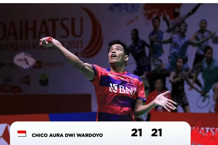 Chico Aura Dwi Wardoyo singkirkan Brian Yang di Indonesia Master 2023 ((Foto: Gorajuara.com/dok: INews TV))