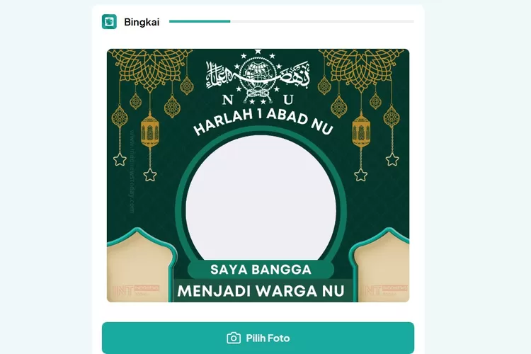 Gratis! Link twibbon Harlah 1 Abad NU ke 100 tahun. (Twibbonize.com)
