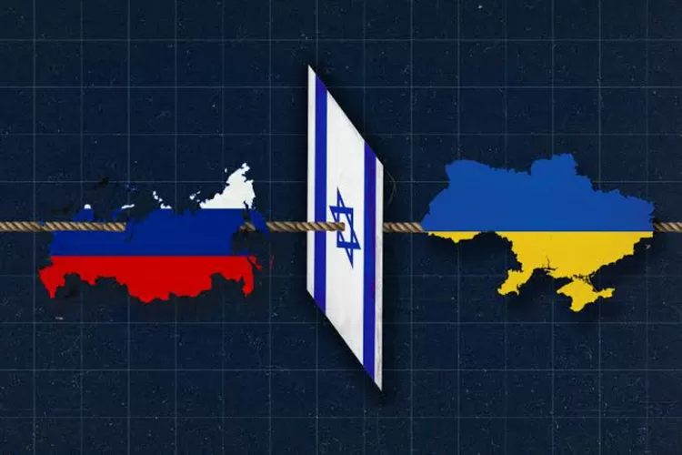 Ilustrasi Israel galau dengan Ukraina dan Rusia (Picsart)