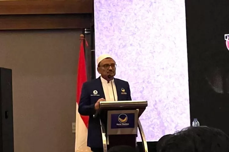 Anggota Dewan Pakar Pusat Partai NasDem, Habib Mohsen Hasan Alhinduan memberikan tanggapan terkait Apel Siaga Perubahan NasDem. (Dok. NasDem) 