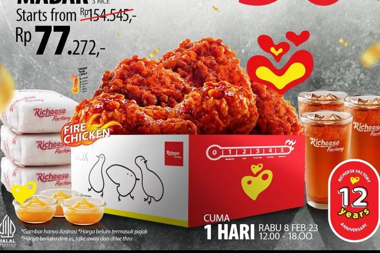 Promo Anniversary Richeese Factory Khusus Rabu 8 Februari 2023 Berlaku 1 Hari, Nikmati Diskon 50 Persen! (Tangkapan layar Instagram @richeese.factory)