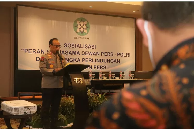 Kadiv Humas Polri Irjen Dedi Prasetyo menjadi narasumber Sosialiasi Perlindungan Kemerdekaan Pers dalam rangka Hari Pers Nasional 2023 di Medan (Istimewa )