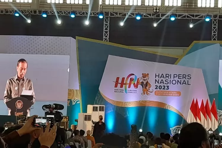 Presiden Jokowi menghadiri puncak peringatan HPN Tahun 2023 di Kota Medan, Kamis 9 Februari 2023. (ayopontianak.com/dok. ist)