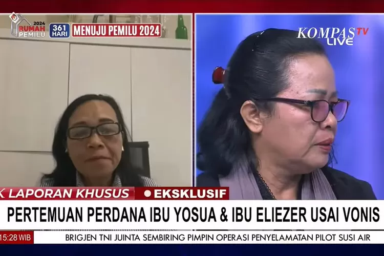 Ibunda Alm Yosua dan Ibunda Eliezer (Tangkapan Layar Kompastv)