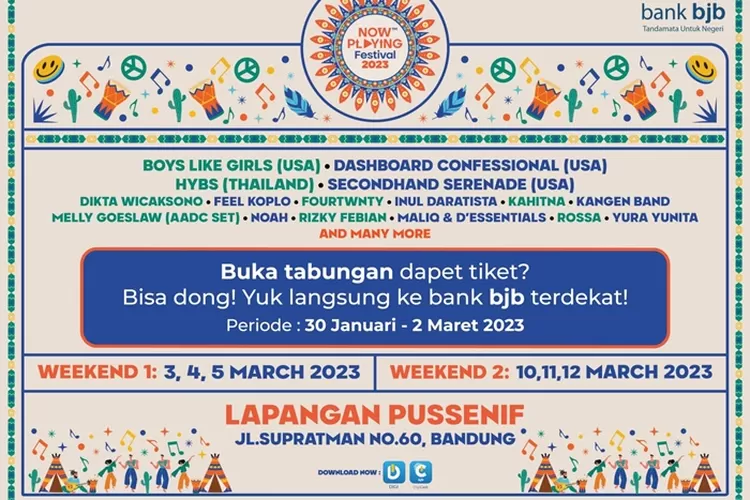 Cara Mudah Dapatkan Tiket Now Playing Festival 2023 Bersama bank bjb.