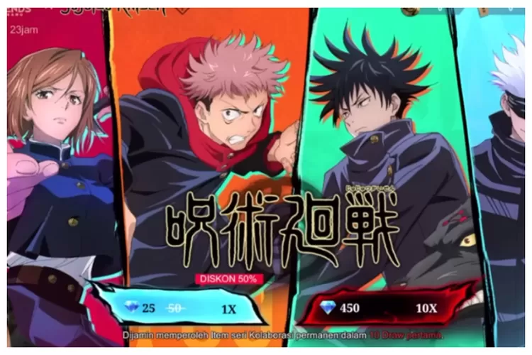 Skin yang akan muncul dalam kolaborasi Jujutsun Kaisen x Mobile Legends, ada 4 hero utama yaitu Yin, Melissa, Xavier, dan Julian  (Tangkap Layar YouTube/Oura Gaming)