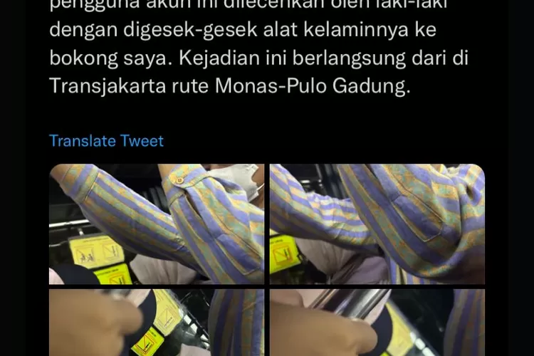 Kasus dugaan pelecehan seksual kembali terjadi di Transjakarta pada Senin, 20 Februari 2023. (twitter.com/everflawless)