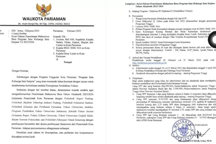 Pendaftaran Program Saga Saja Pariaman Telah Dibuka, Berikut Linknya ...