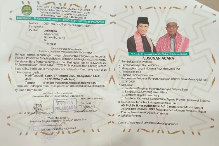 Imam Besar Masjid Istiqlal Jakarta Nasaruddin Umar ke Luwu Utara, Catat Tanggalnya (Dok. LHR)