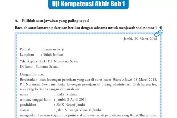 Soal Uji Kompetensi Bahasa Indonesia kelas 12