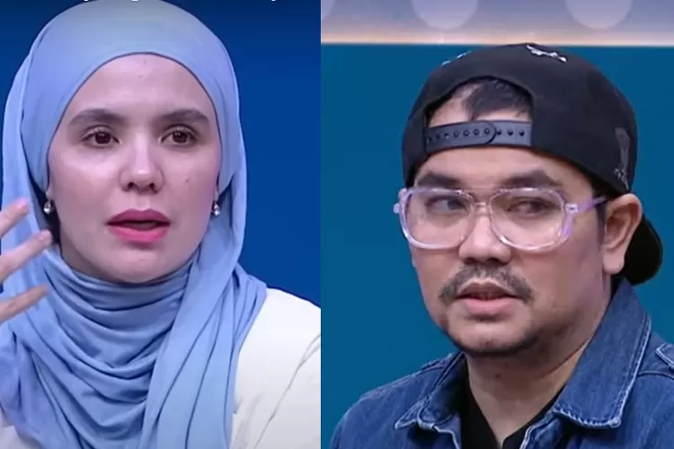 Aldila Jelita (kiri) Indra Bekti (kanan). (Tangkap layar YouTube/ TRANSTV/ Brownis)