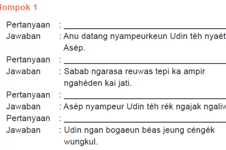 Tugas kelompok Bahasa Sunda kelas 3 halaman 75 76