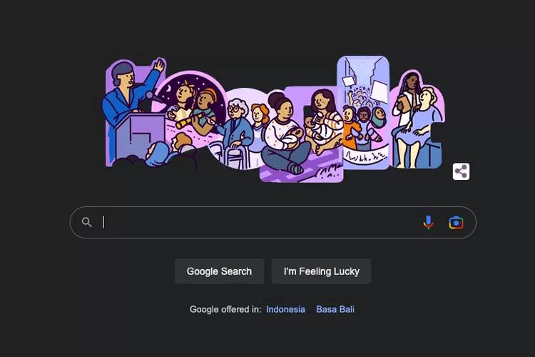 Ilustrasi Google Doodle Hari Perempuan Internasional (Foto: Tangkapan Layar google.com)