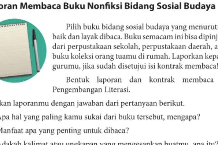 Laporan Nonfiksi Bidang Sosial Budaya Bahasa Indonesia kelas 9 halaman 114