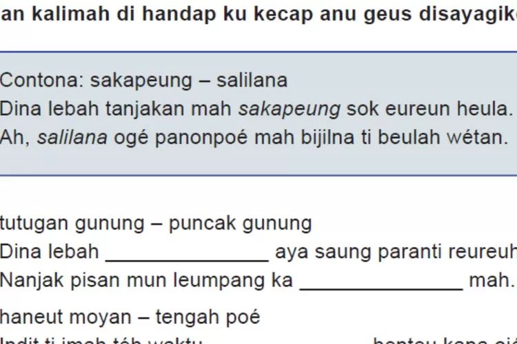 Soal Bahasa Sunda kelas 3 halaman 64 Kurikulum 2013