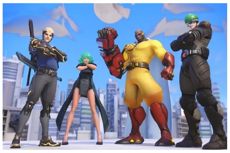Skin hasil kolaborasi game Overwatch 2 dengan serial anime One Punch Man