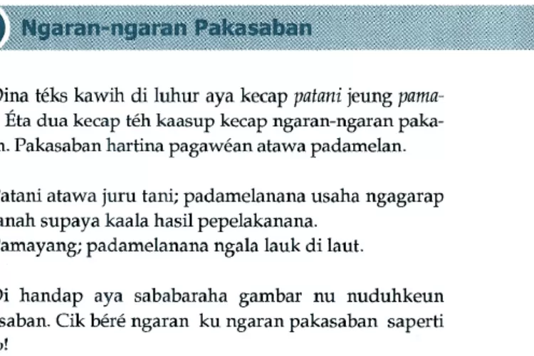 Soal Bahasa Sunda kelas 5 halaman 58 59 60 61 62