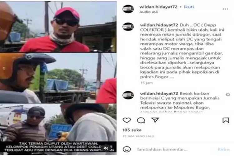 Debt Collector beradu fisik dengan Wartawan