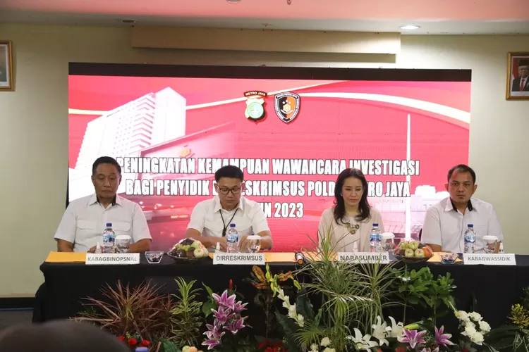 Direktur Reserse Kriminal Khusus Polda Metro Jaya Kombes Pol Auliansyah Lubis membuka acara Pelatihan Wawancara Investigasi di Jakarta Selatan. (istimewa )