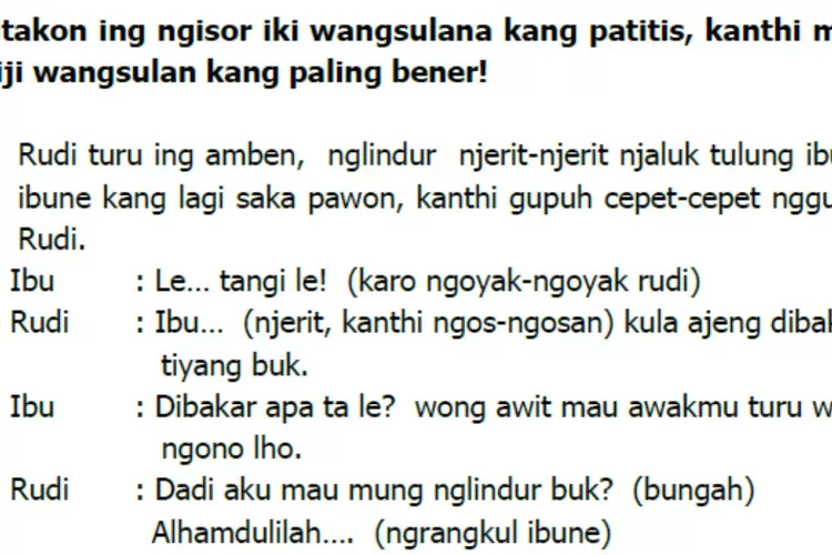 Soal Bahasa Jawa kelas 9 halaman 118 119 120