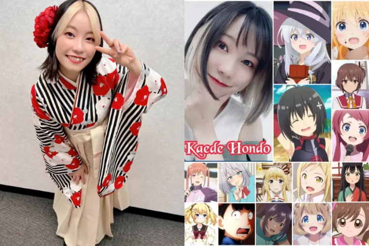 Hondo Kaede, Seiyuu asal Jepang pengisi suara Maple, Elaina, Sakura dan lain lain  (kolase foto twitter.com/@Hondo_dagaya_ dan facebook.com/@animeseiyuusjpop)