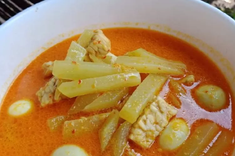 Resep Lontong Sayur Labu Siam Dengan Kuah Santan Yang Gurih Ditambah Pake Sambel Goreng Kentang