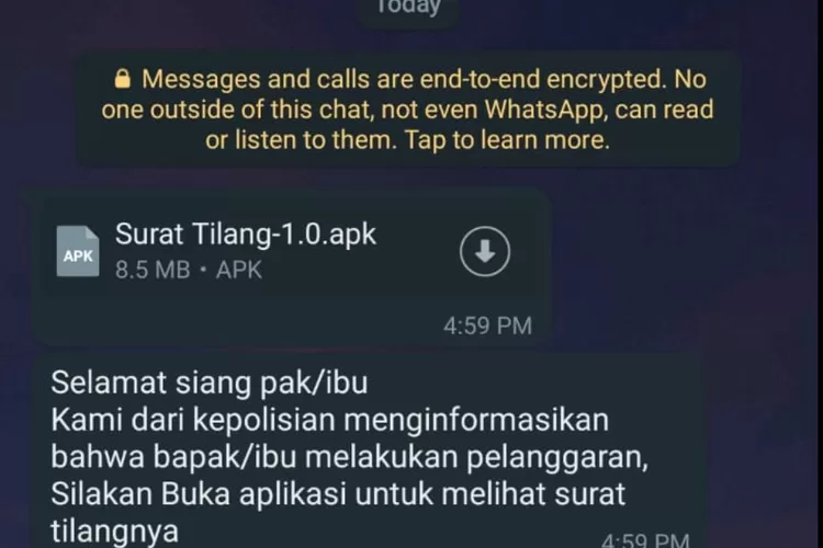 Penipuan dengna modus surat tilang elektronik  