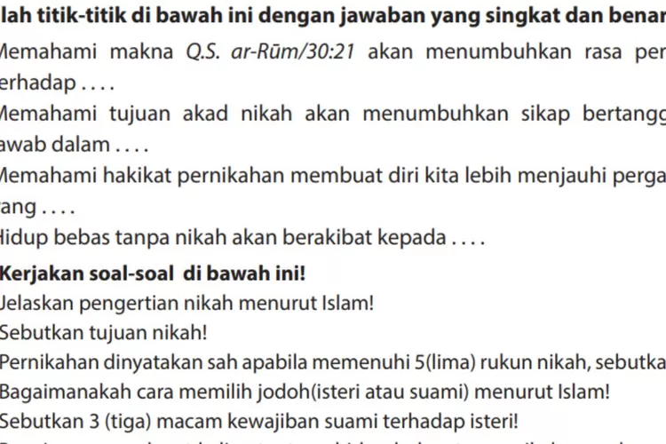 Soal Agama Islam PAI kelas 12 halaman 145