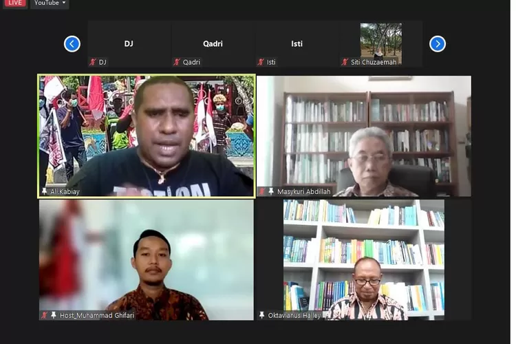 Dialog virtial tentang  aksi  anarkis  KKB telah menghambat pemvangunan di Papua, Rabu (22/3/2023).