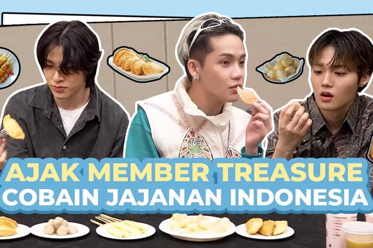 Member TREASURE cobai jajanan SD khas Indonesia (YouTube Naura Ayu)