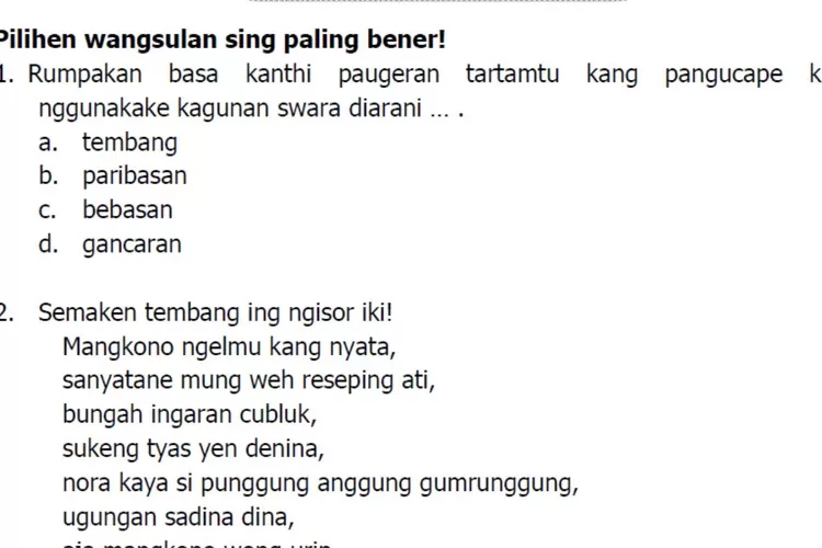 Gladhen Wulangan 5 Bahasa Jawa kelas 11 halaman 118 119 120 Kurikulum 2013