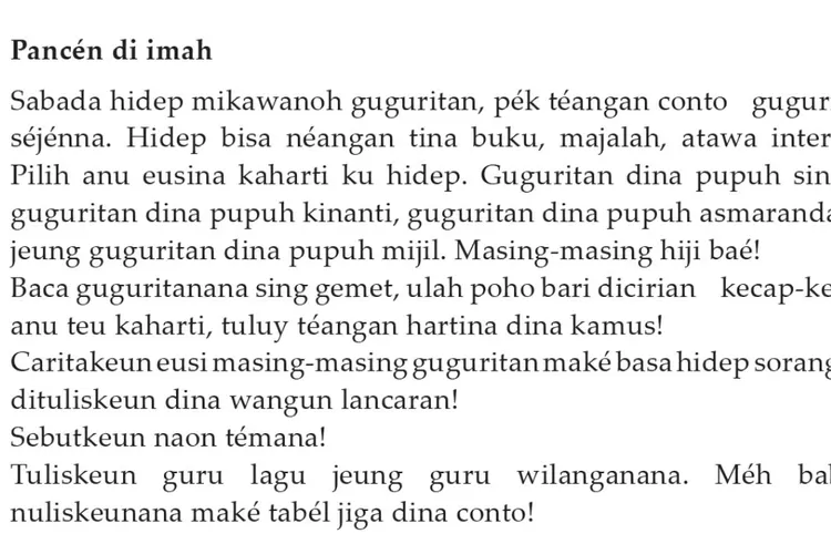 Pancen Bahasa Sunda kelas 8 halaman 52 Kurikulum 2013