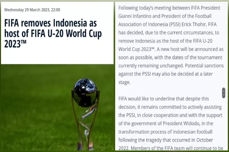 Kronologi FIFA Batalkan Indonesia Jadi Tuan Rumah Piala Dunia U-20 ...