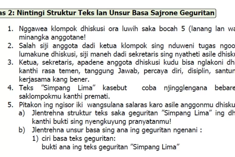 Tugas 2 Bahasa Jawa kelas 7 halaman 87 88