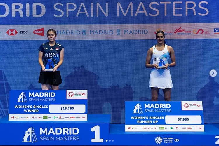Gregoria Mariska Tunjung menjuarai Spain Masters 2023 ( Instagram.com/@badminton.ina)