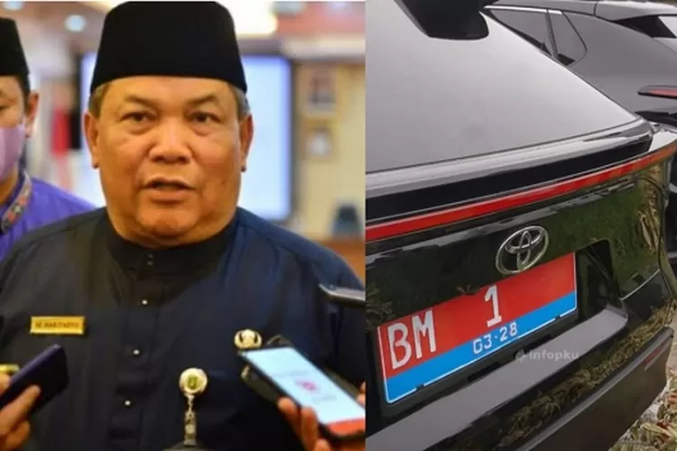 Sekda Riau SF Hariyanto dapat jatah mobil listrik  (Kolase ist dan Instagram @inforiau)