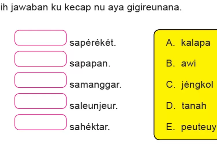 Soal Bahasa Sunda kelas 2 halaman 28 Kurikulum 2013