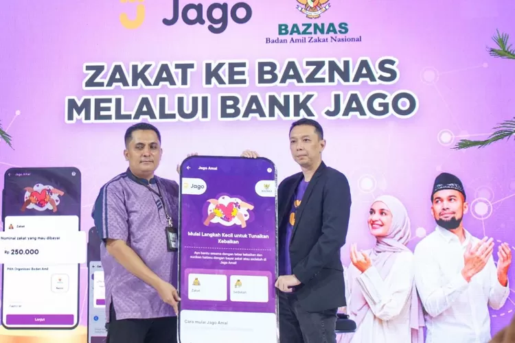 Masyarakat  dimudahkan membayar  Zakat , Infak dan Sedekah  melalui  aplikasi Jago Amal. Fitur ini diresmikan,  di Botani Square, Sabtu (8/4/2023).