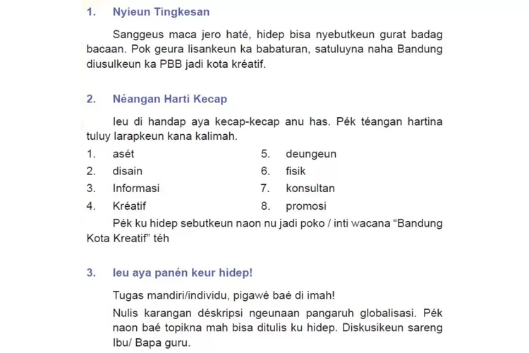 Soal Bahasa Sunda kelas 6 halaman 56 Kurikulum 2013