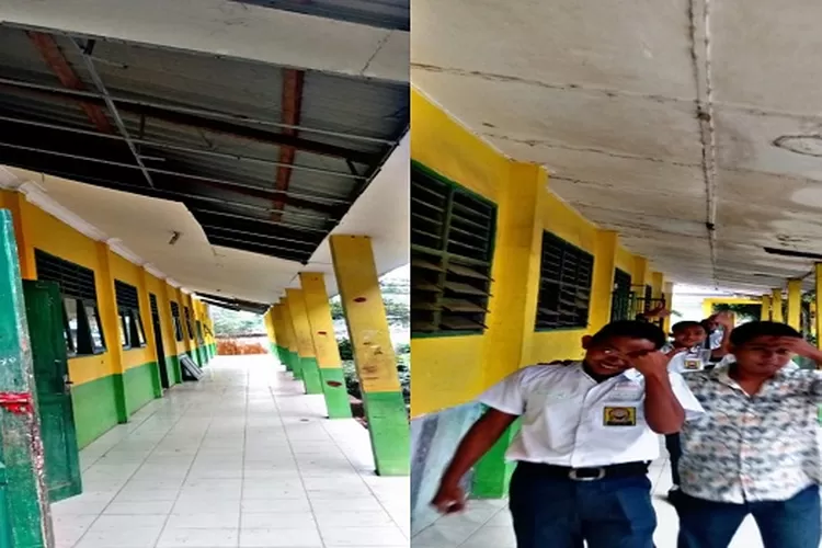 Kondisi Bangunan Sekolah SMP 5 Stabat Sangat Memprihatikan ( Realitasonline/MA)