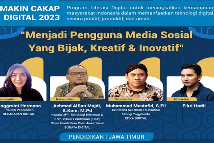 Diskusi virtual bertema &ldquo;Menjadi Pengguna Media Sosial yang Bijak, Kreatif dan Inovatif&rdquo; yang diselenggarakan Kementerian Komunikasi dan Informatika (Kemenkominfo) bekerja sama dengan Siberkreasi Indonesia. (Istimewa )