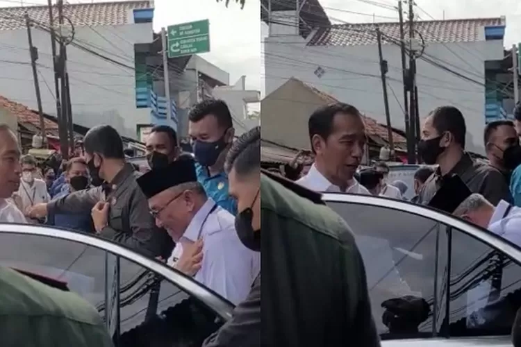 Momen Wali Kota Depok, Mohammad Idris temui Presiden Jokowi (Kolase ist)
