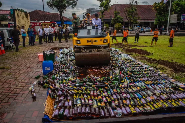  Knalpot Brong, Miras dan Petasan Dimusnahkan di Kota Bogor